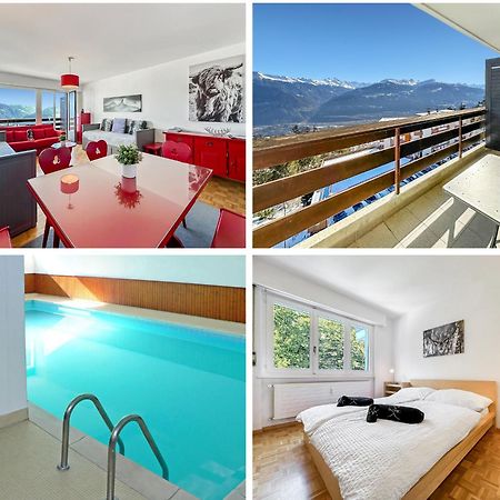Pied-A-Terre In Crans-Montana, Pool And View - Swiss Alps Apartment Exterior photo